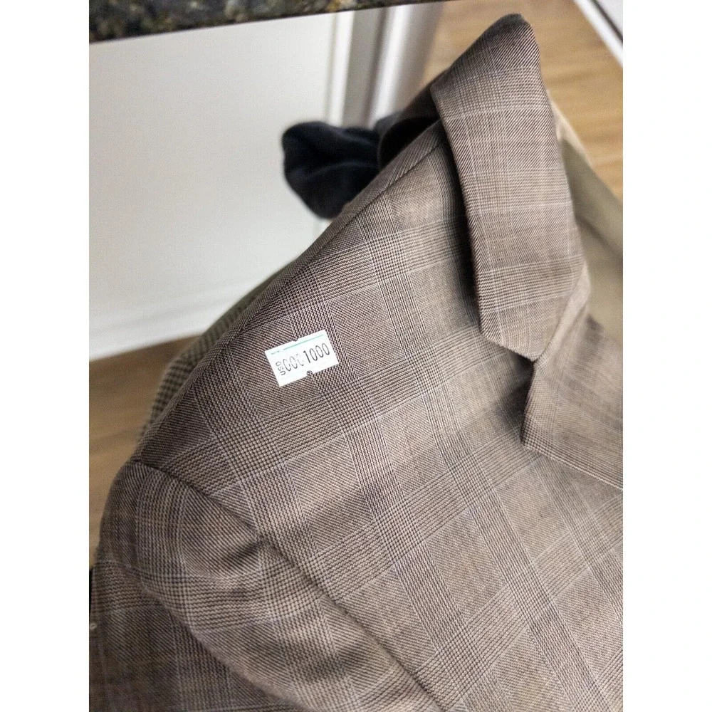 LRL Ralph Lauren Blazer Mens 40L Houndstooth 100% Wool Single Breasted 2 Button‎